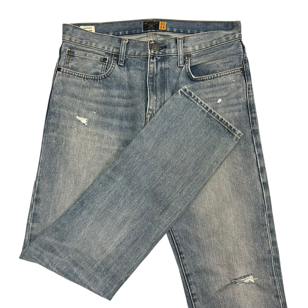 J Crew 484 Jeans Kaihara Denim Mens 31X34 Blue Denim Japanese Fabric Straight‎